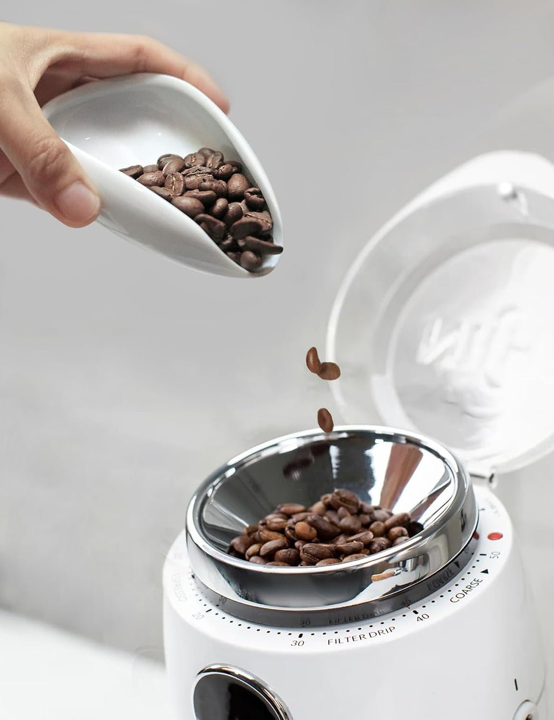 VIGOR Ceramic Coffee Scoop & Dosing Cup Set – Colorful Porcelain Coffee Bean Measuring Spoon and Tray for Espresso, Tea & Coffee Accessories