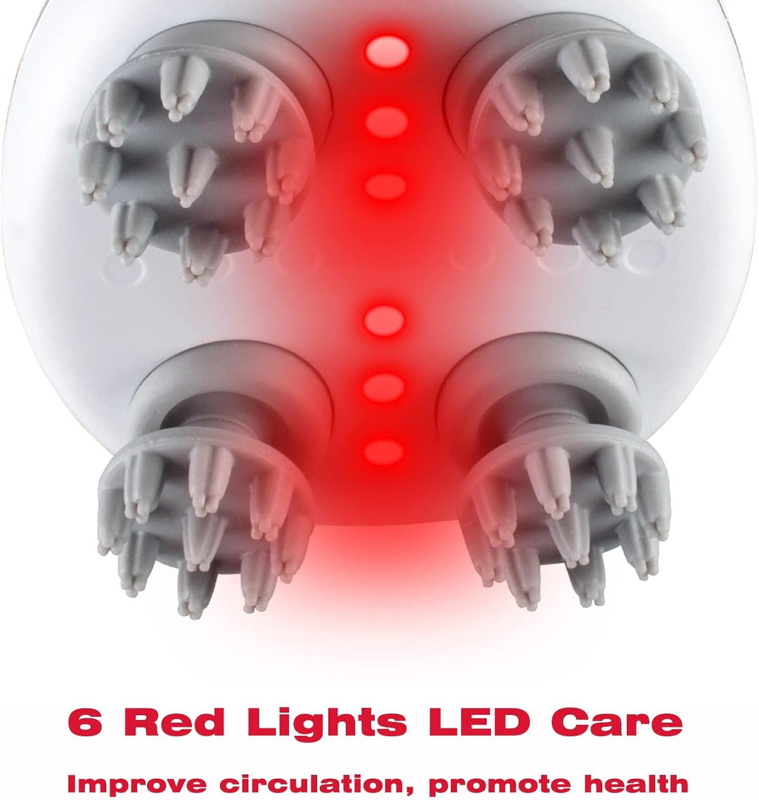Electric Head Massager Waterproof  Red Light Care Handheld Massager 4 Detachable Heads Wireless Portable (MOQ 10 Sets)