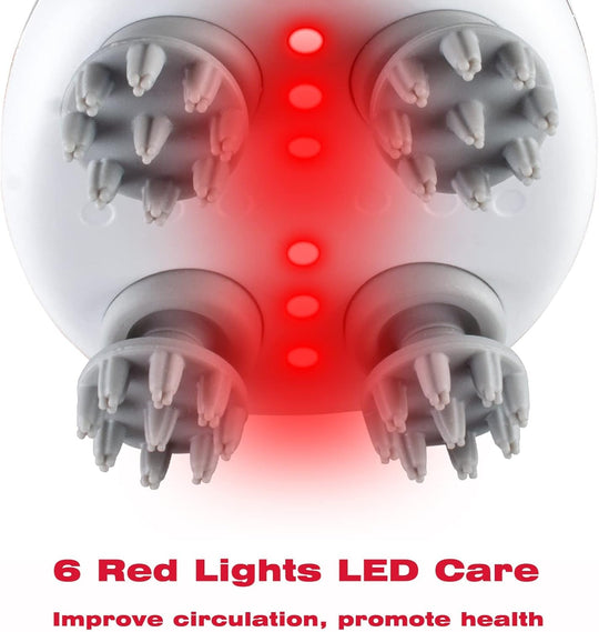 Electric Head Massager Waterproof  Red Light Care Handheld Massager 4 Detachable Heads Wireless Portable (MOQ 10 Sets)