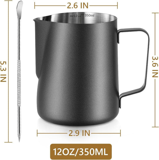 Stainless Steel Frothing Milk Jug with Latte Art Pen