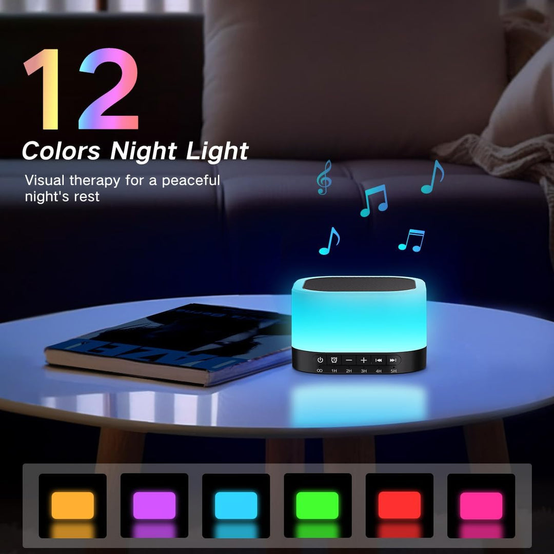 Sound Machine White Noise Machine with 25 Soothing Sounds 12 Colors Light with 10 Adjustable Levels (MOQ 10 Sets)