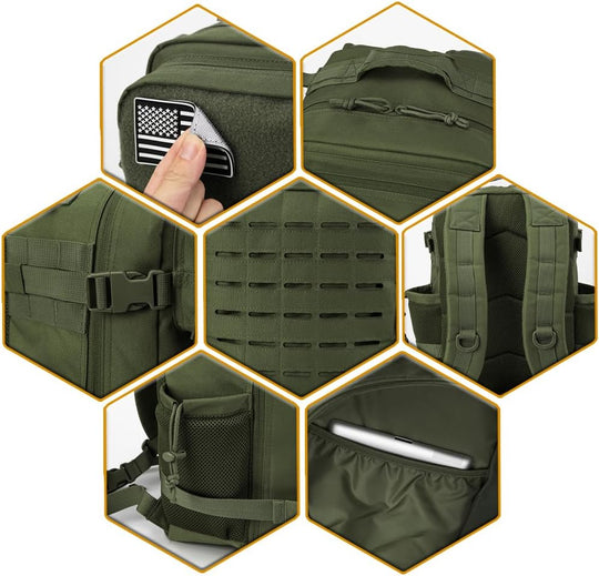 Military Tactical Backpack For Men Molle Daypack 3 Day Bug Out Bag Hikin