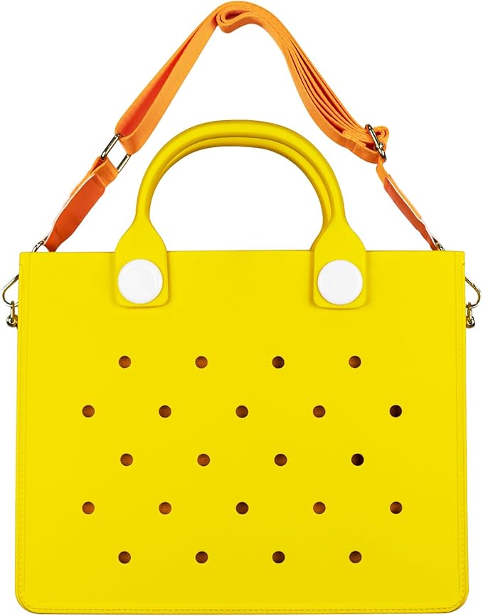 EVA Beach Bag Tote for Women, Waterproof Sandproof Lightweight Diy Charm Handbag