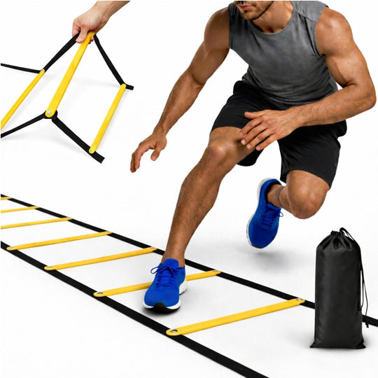 Agility Ladder 12 Rung Speed Training Ladder, Tangle-Free Fixed Rungs, Heavy Duty Footwork Equipment for Soccer Football Basketball Drills, Portable Exercise Ladder with Carry Bag for Kids Youth & Adults