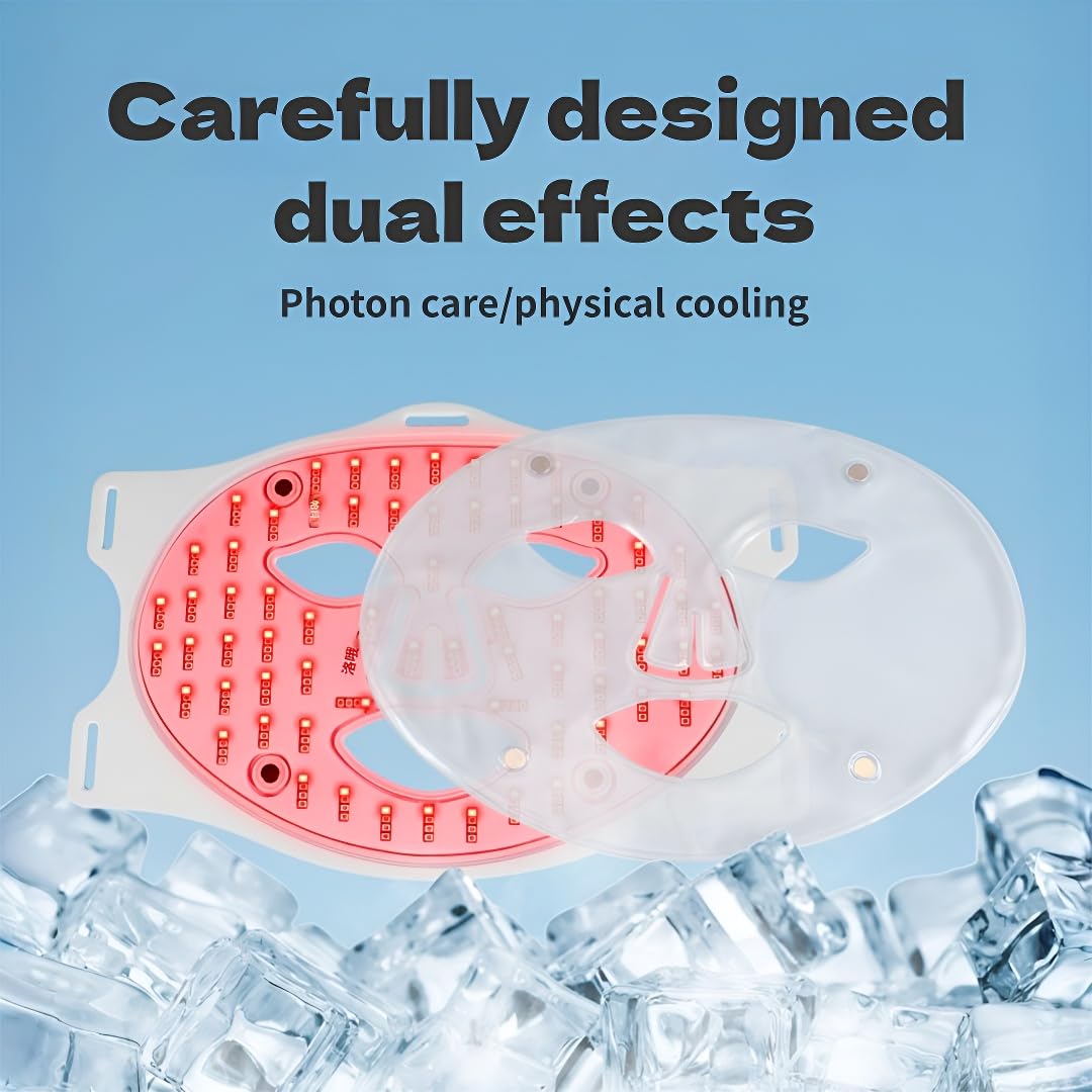 Ice Cooling Mask Near Infrared LED Face Red Light Therapy Mask (MOQ 10 Sets)