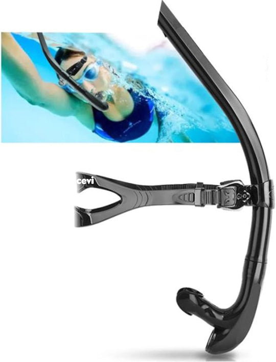 Adjustable Silicone Headband Small Resistance Large Caliber Front Snorkel for Swimming