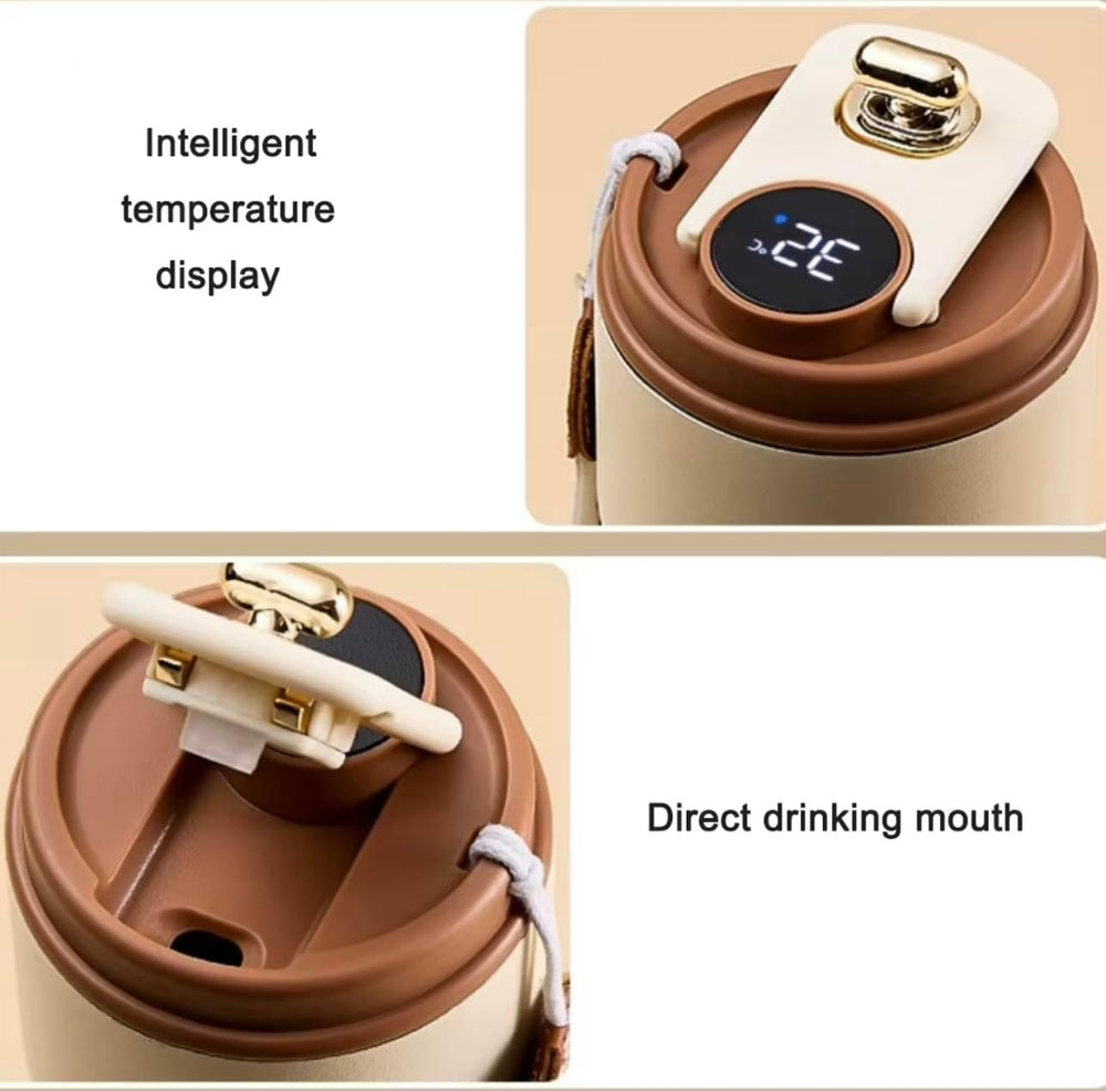 Portable Smart Vacuum Flask Water Bottle Coffee Mug with Temperature LED Touch Display 316 Stainless Steel Cup (MOQ 10 Sets)