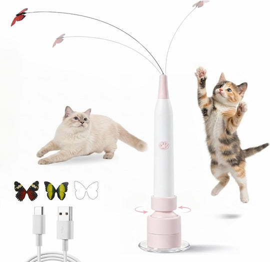 Smart Motion Activated Cat Wand Toy with Butterfly – Electric Interactive Toy for Cats (MOQ 10 ets)