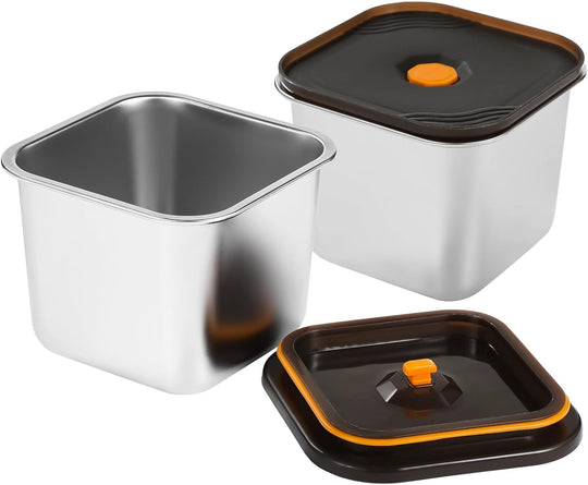 Stainless Steel Food Storage Containers with Lids, Leak-Proof Square Meal Prep Containers with Airtight Silicone Seal (MOQ 10 Sets)