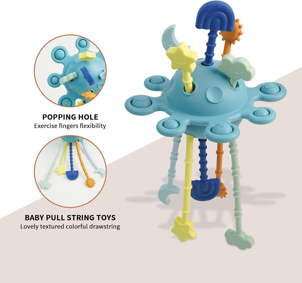 Montessori Pull String Sensory Toy for 6-12-18 Months Babies Teething Toys