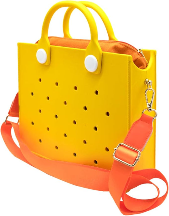 EVA Beach Bag Tote for Women, Waterproof Sandproof Lightweight Diy Charm Handbag