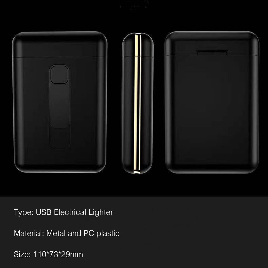 Large Portable Pack 20 Regular Size Cigarettes Box Holder Built in Lighters 2 in 1