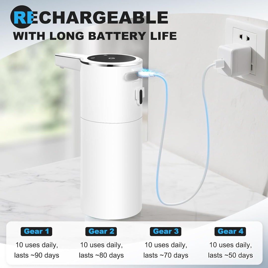 Automatic Soap Dispenser Liquid Touchless 13.52oz/400ml Wall USB Rechargeable (MOQ 10 Sets)