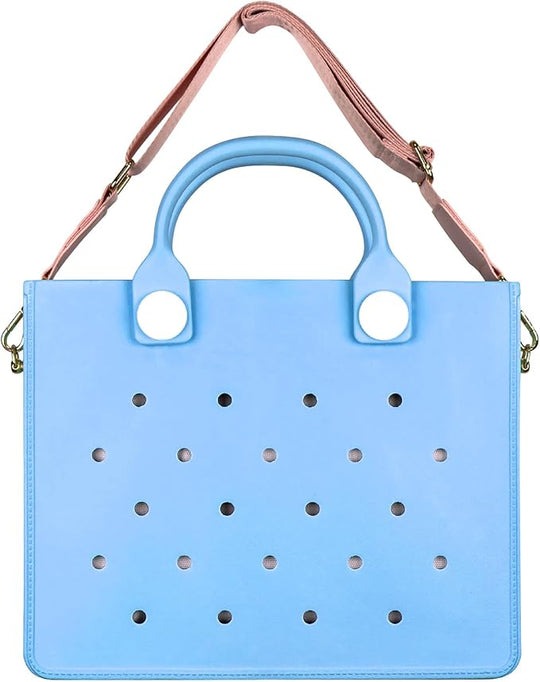 EVA Beach Bag Tote for Women, Waterproof Sandproof Lightweight Diy Charm Handbag