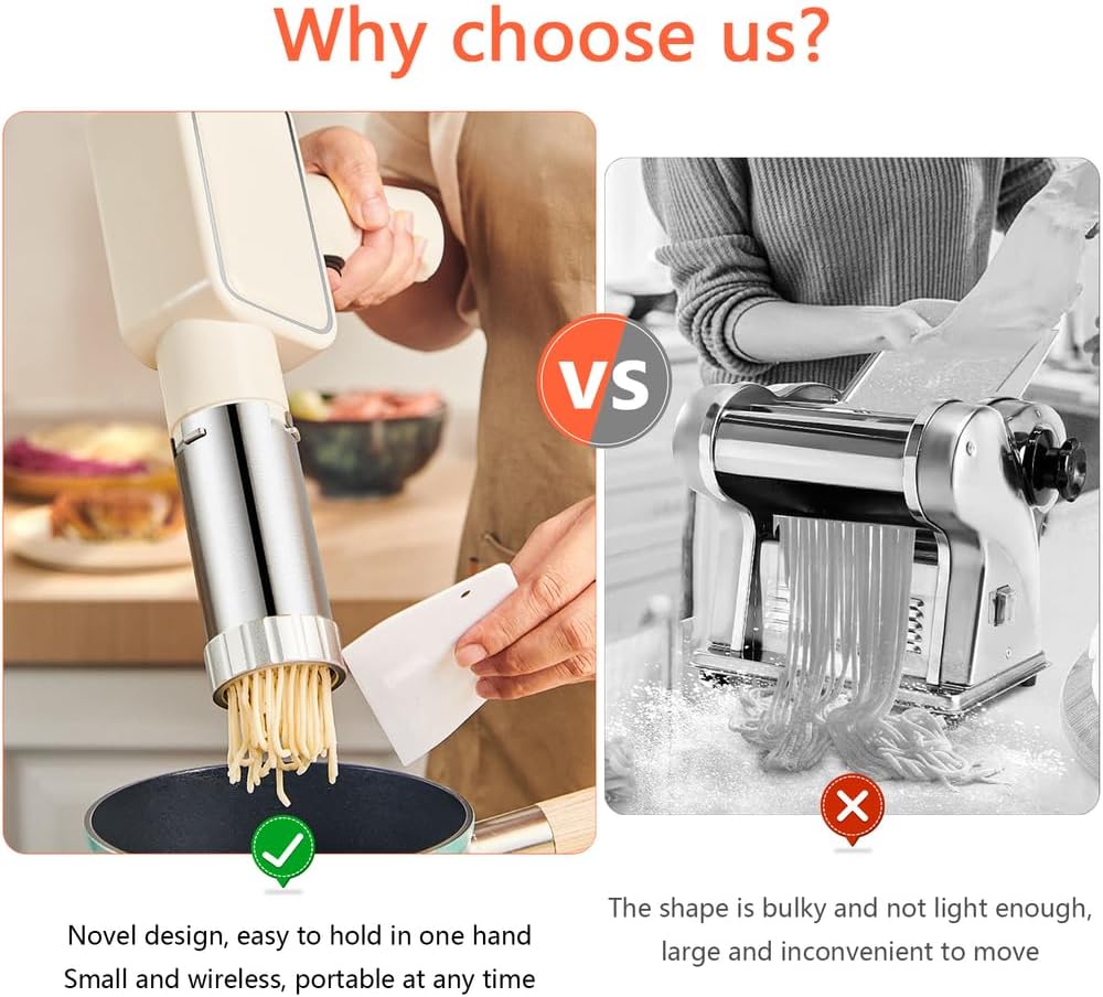 Kitchen Appliances Wireless Chargeable Portable Electric Small Handheld Automatic Noodles Making Machine