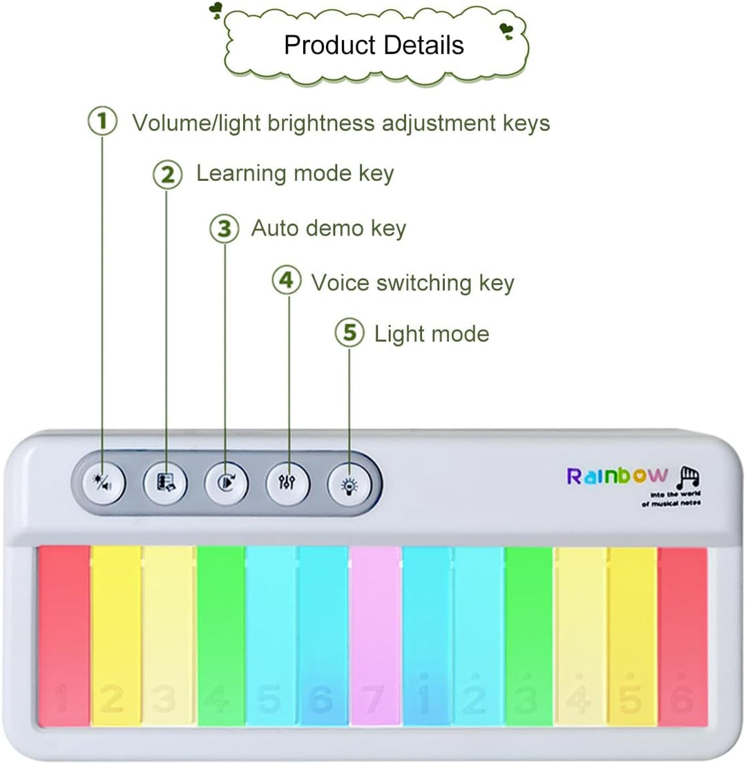 Baby Piano Toy Music & Sound Light Up Musical Toys for Toddlers 1-3, Early Learning Educational Piano Keyboard (MOQ 10 Sets)