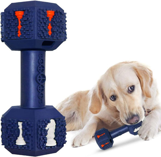 Interactive Durable Dog Toys Tough Natural Rubber Dumbbell Toy for Large Medium Dogs