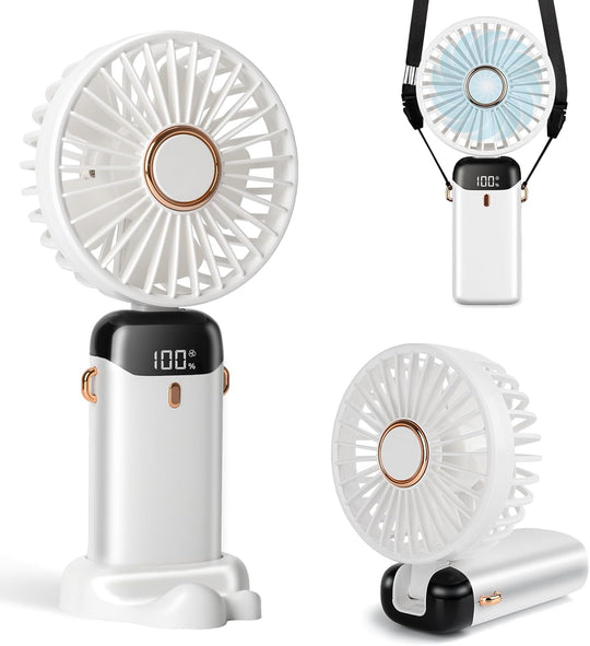 Handheld Fan USB-C Rechargeable Portable Cooling Mini Fan with Wearable (MOQ 10 Pcs)