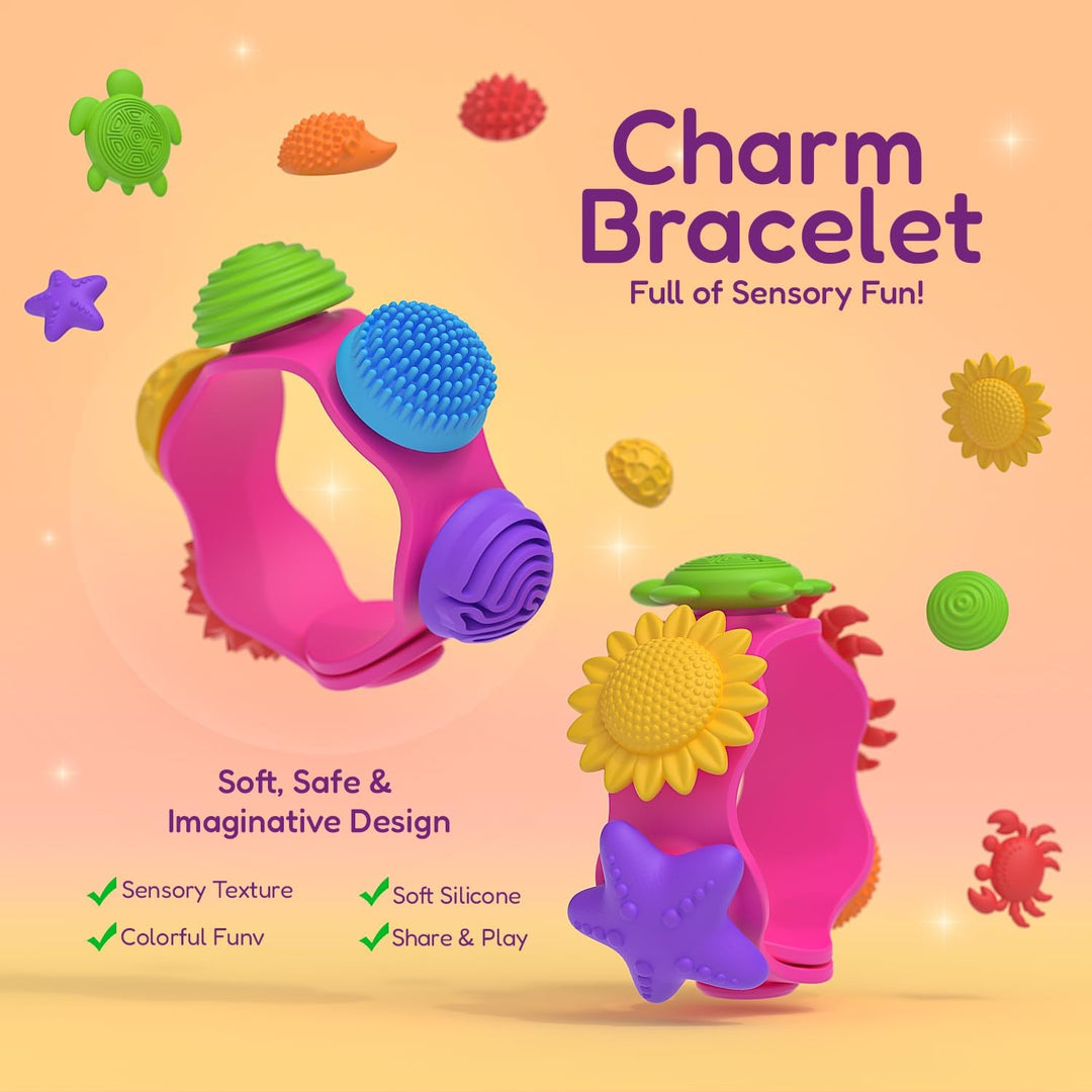 Sensory Wearable Charm Set Toy Rings Necklaces Wristbands Multiple Gameplay (MOQ 10 Sets)
