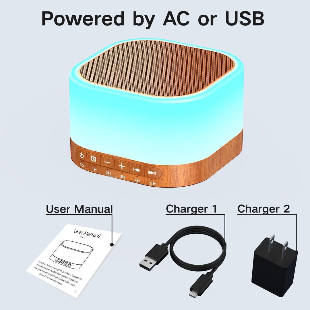 Sound Machine White Noise Machine with 25 Soothing Sounds 12 Colors Light with 10 Adjustable Levels (MOQ 10 Sets)