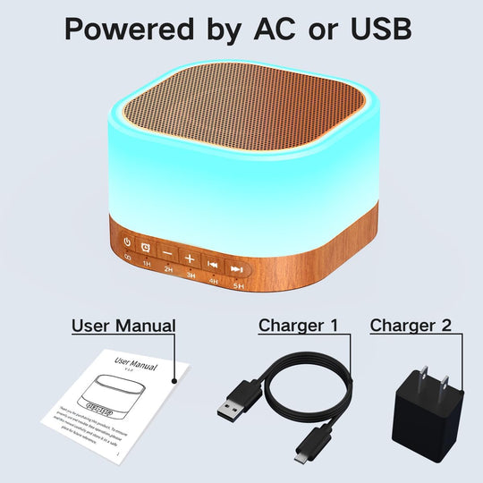 Sound Machine White Noise Machine with 25 Soothing Sounds 12 Colors Light with 10 Adjustable Levels (MOQ 10 Sets)