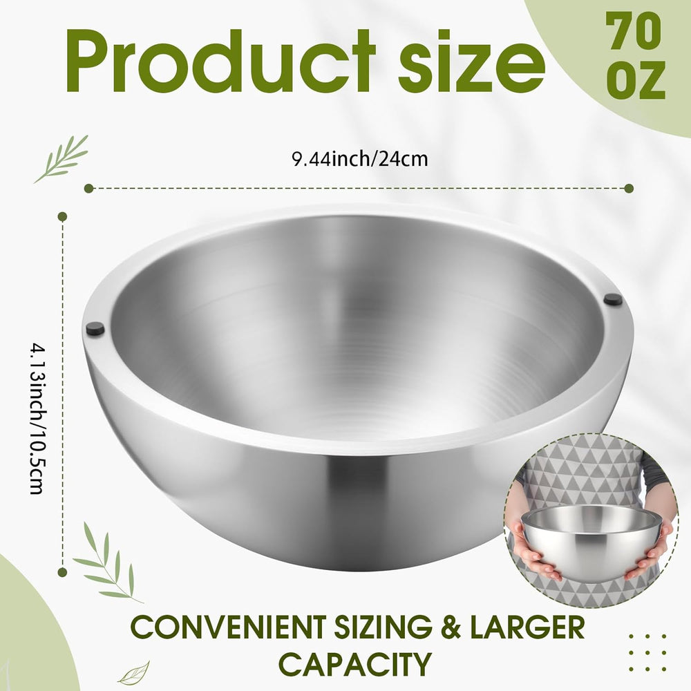 Dip Chiller Bowl,304 Stainless Steel Ice Chamber for Salsa, Salad, Sauces – Cold or Hot Serving Bowl for Buffet & Parties (MOQ 10 Sets)