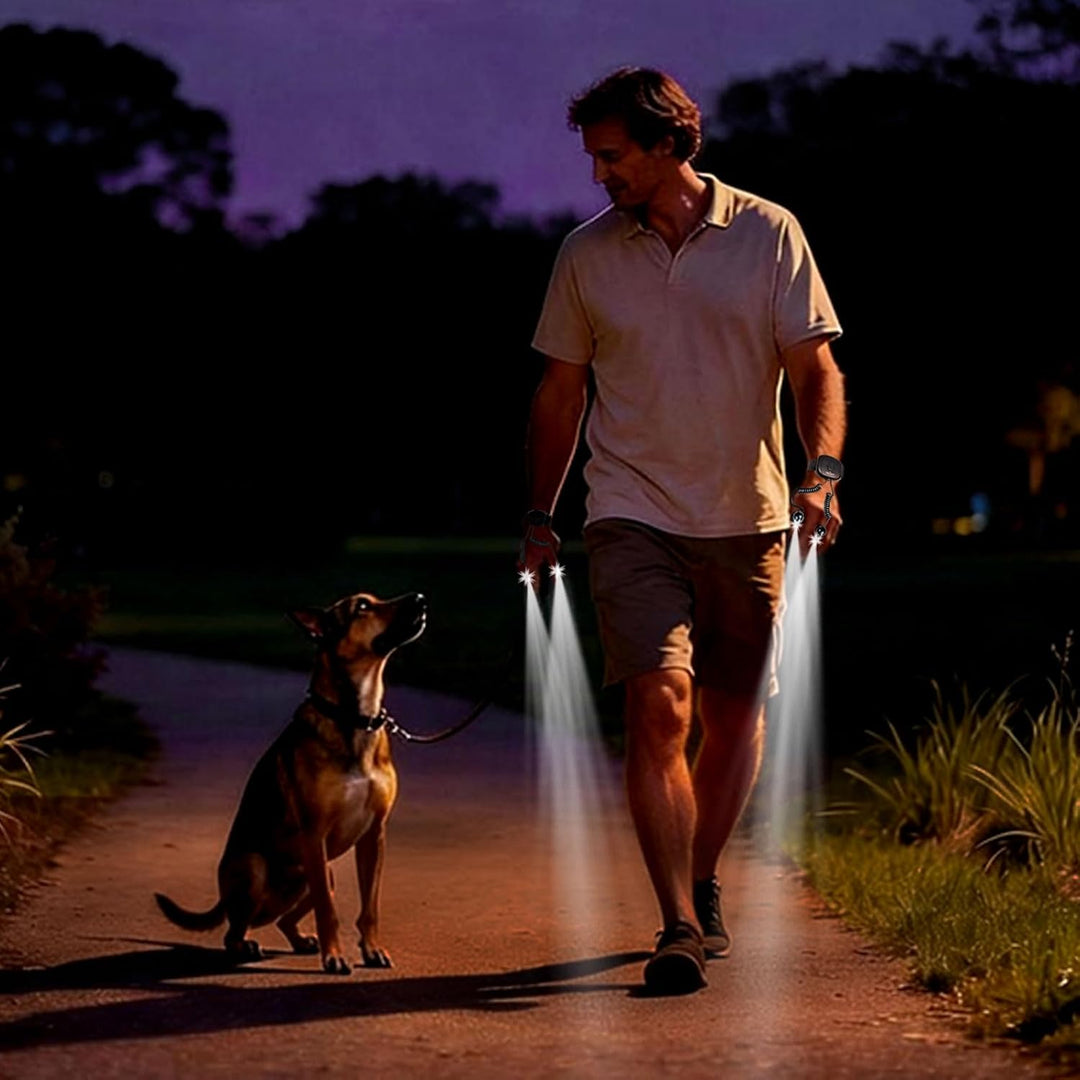 Rechargeable LED Lighted Gloves for Men – Hands-Free Fingertip Flashlights, Perfect Gift for Campers, Hunters & DIY Repair Enthusiasts (MOQ 10 Sets)