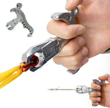 Stainless Steel Handheld Slingshot Release Grip Fish Dart Catapult Trigger Ball