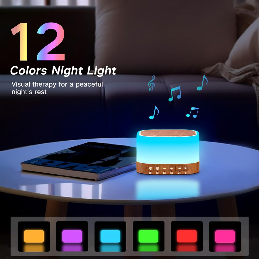 Sound Machine White Noise Machine with 25 Soothing Sounds 12 Colors Light with 10 Adjustable Levels (MOQ 10 Sets)