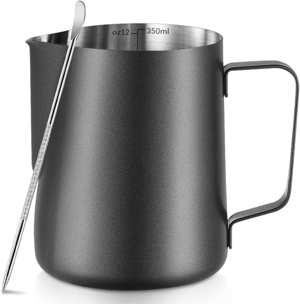 Stainless Steel Frothing Milk Jug with Latte Art Pen