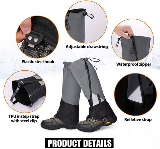 Snake Proof Leg Gaiters – Waterproof Lightweight Nylon Snake Bite Protection Guards for Outdoor Hiking & Climbing