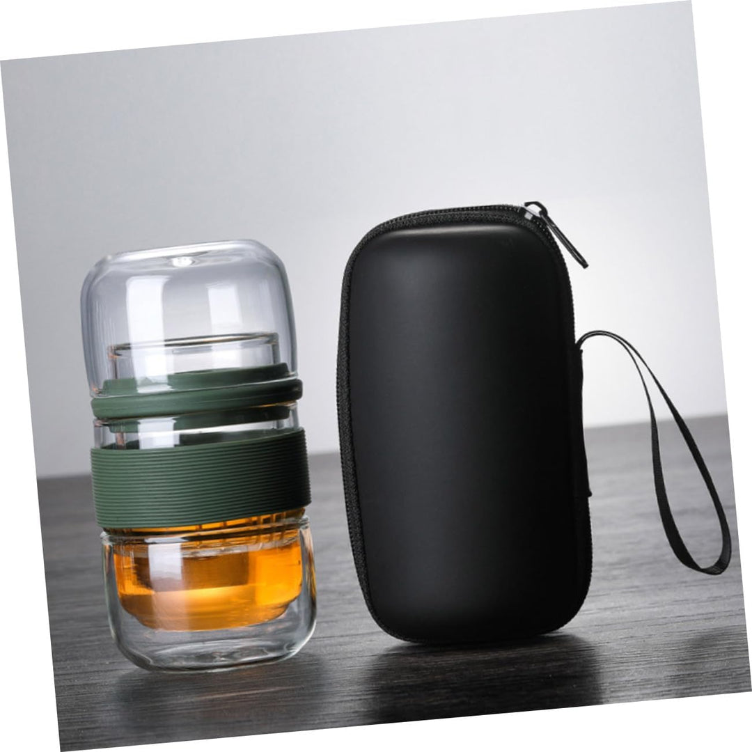Portable Travel Tea Set with Carrying Case Glass Teapot and Infuser for Loose Leaf Tea (MOQ 10 Sets)