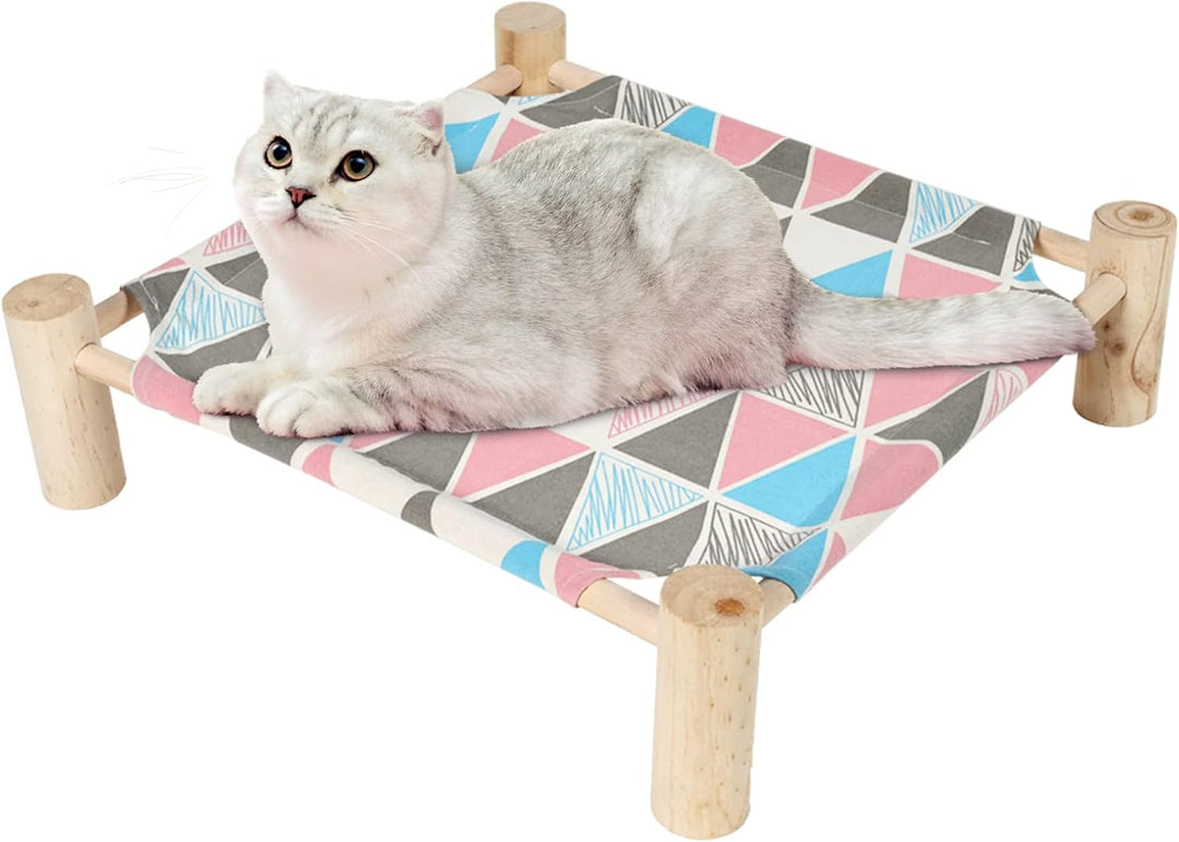 Raised Pet Hammock Bed, Wooden Frame Indoor Outdoor Dog Cot (MOQ 10 Sets)