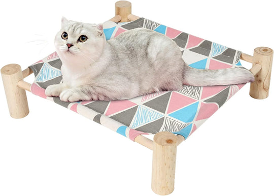 Raised Pet Hammock Bed, Wooden Frame Indoor Outdoor Dog Cot (MOQ 10 Sets)