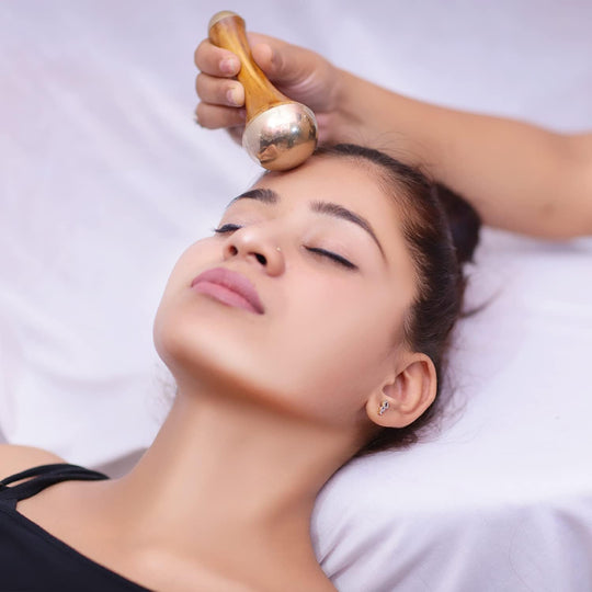 Ayurvedic Kansa Wand Face, Foot & Body Massager – 2-in-1 Bronze Massage Tool