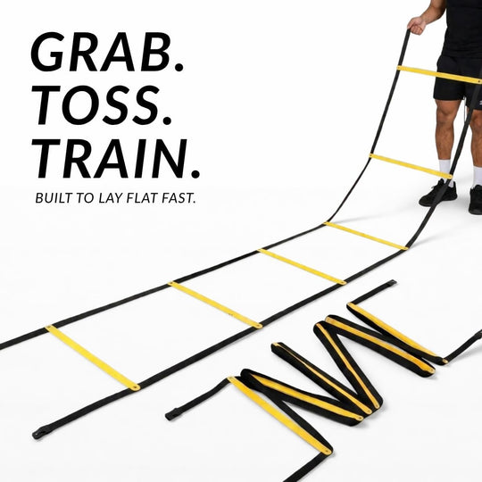 Agility Ladder 12 Rung Speed Training Ladder, Tangle-Free Fixed Rungs, Heavy Duty Footwork Equipment for Soccer Football Basketball Drills, Portable Exercise Ladder with Carry Bag for Kids Youth & Adults