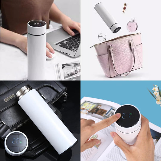 Steel Vacuum Flask,Travel Mug with Smart LCD Touch Screen, Keep Hot Or Cold