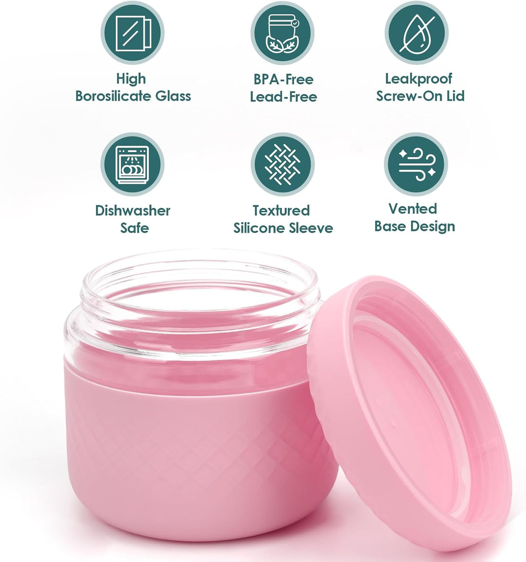 Microwave & Dishwasher Safe, Airtight Meal Prep & Food Storage Jar for Lunch