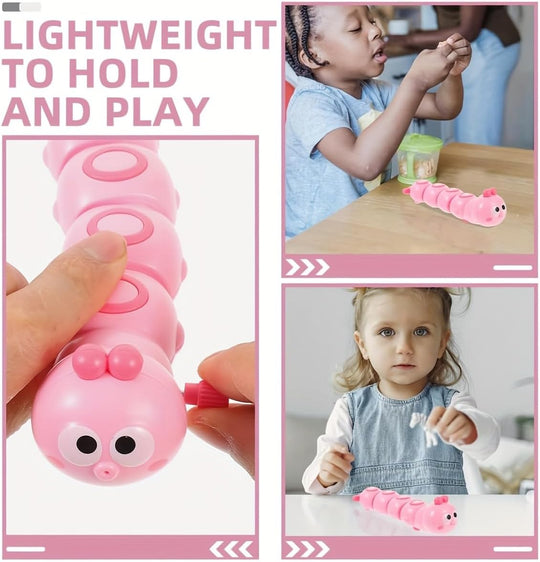 Wind-Up Caterpillar Toy - Mechanical Crawling Insect, Educational STEM Kids Toys for Toddlers (MOQ 10 Sets)