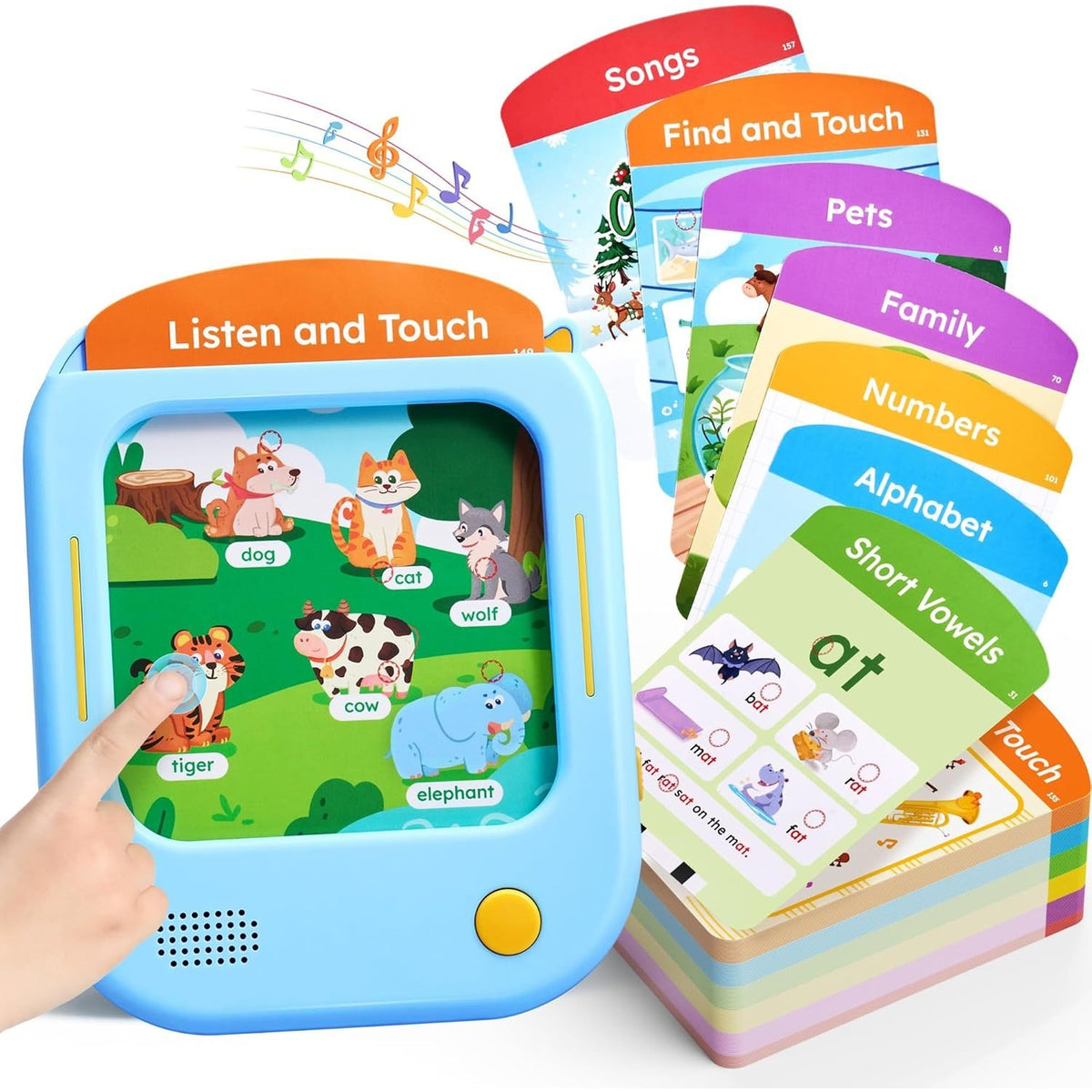 VIGOR talking flash card learning tablet for toddlers with 156 pages of phonics cards