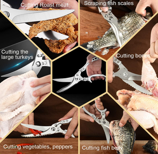 Heavy Duty Poultry Shears, Stainless Steel Kitchen Scissors (MOQ 10 Sets)