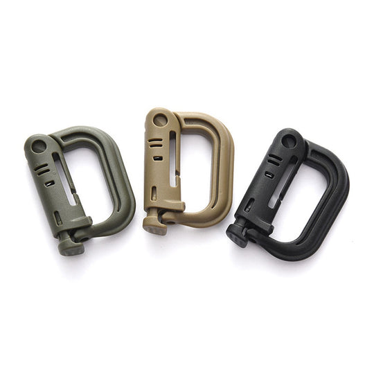 High Quality D-Shaped Tactical Carabiner Climbing Hiking (10 Pack)