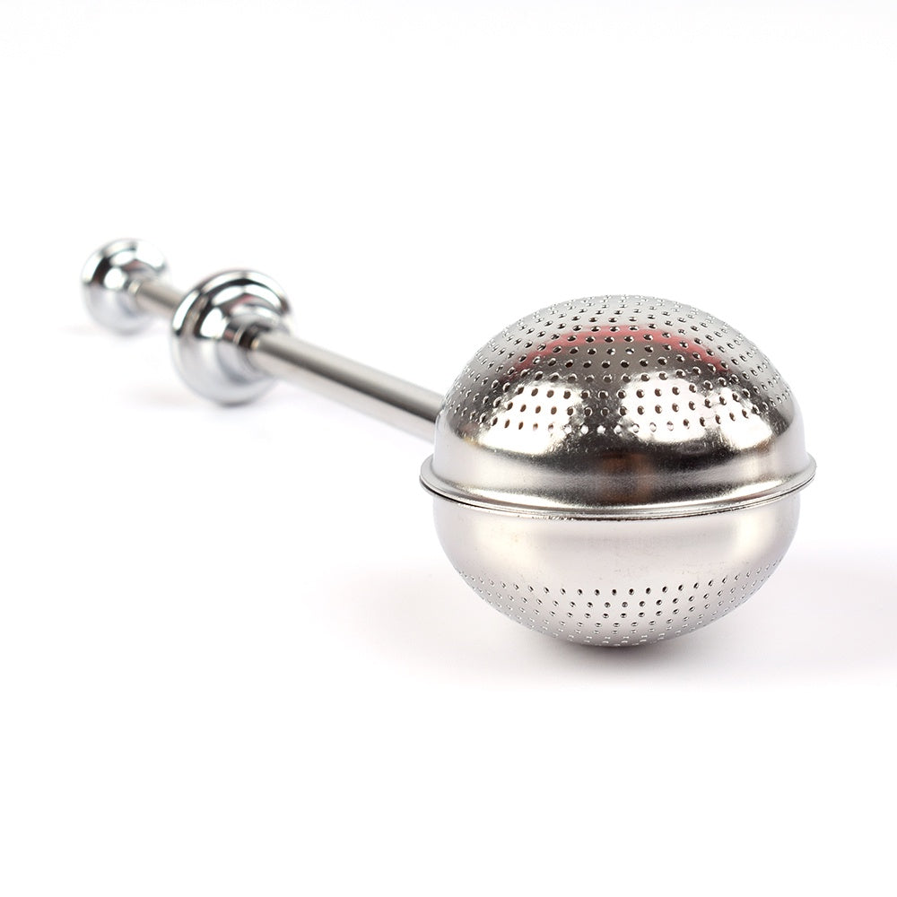 Ball Shape Stainless Steel Tea Steeper with Push Handle(Bulk 3 Sets)