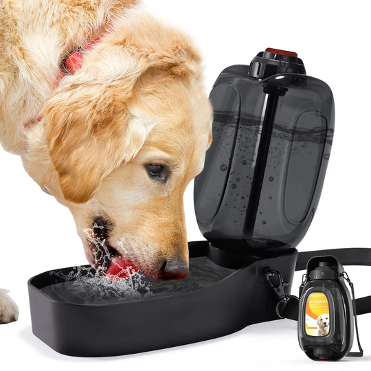 Lingte Large Capacity Size 45oz/1300ml Foldable Collapsible Pet Dog Water Bottle Dispenser With Braces Straps Bpa Free(Bulk 3 Sets)