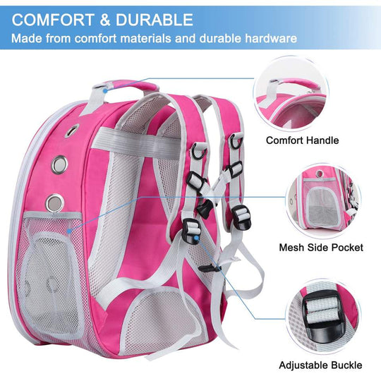 Space Capsule Bubble Cat Backpack Carrier, Pet Carrier Backpack, Breathable Air Cat Backpack Adjustable Padded Puppy Backpack, Designed for Travel, Hiking, Walking & Outdoor