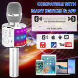 Karaoke Microphone Machine Toys for kids Bluetooth Microphone with LED Light, Birthday Gift(10 Pack)