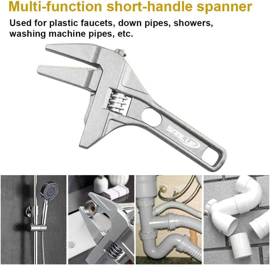 High Quality Alloy Adjustable Wide Jaw Spanner Tool Large for Bathroom Nut Openings