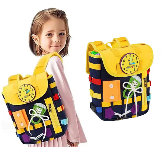 Toddlers with Buckles and Zippers, Montessori Sensory Toys, Learning Activity Through Play, Can be Stored and Carried on The Back(Bulk 3 Sets)