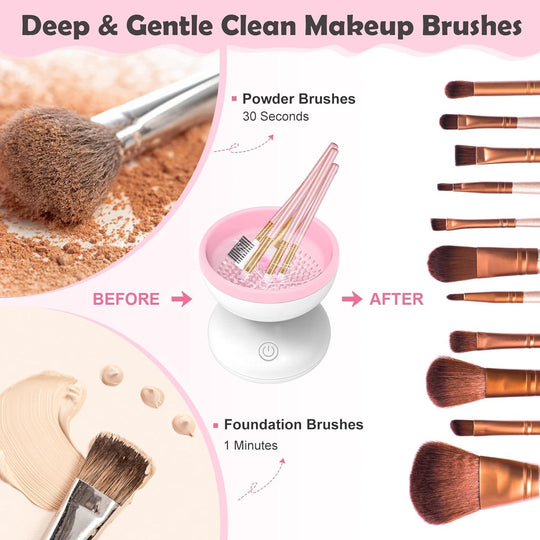 Electric Makeup Brush Cleaner Wash Makeup Brush Cleaner Machine Fit for All Size Brushes Automatic Spinner Machine, Painting Brush Cleaner