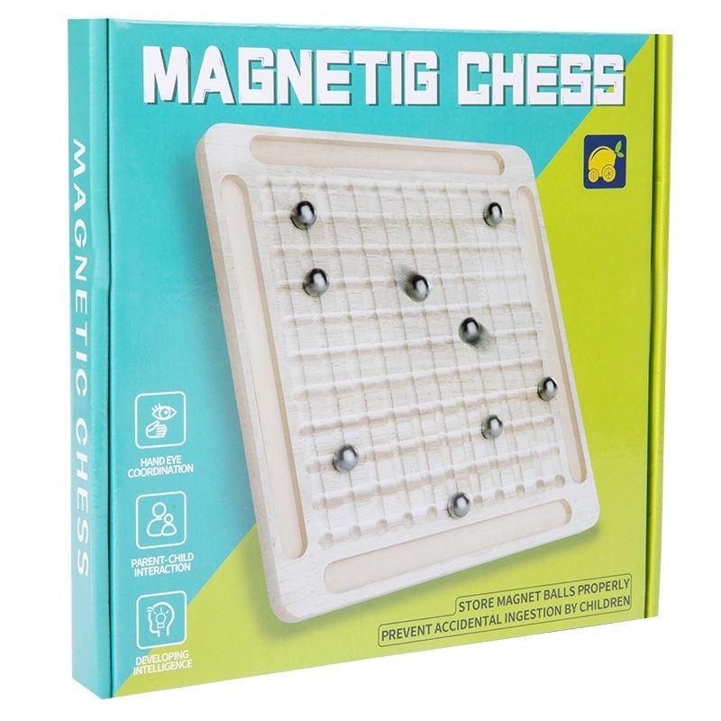 Magnetic Induction Chess Game Set,Commodum Table Top Magnet Chess Game, Magnetic Rocks Game Puzzle Toy Family Party Strategy Game for Kids Adults,Magnet Chess Game Board with Stones(10 Pack)